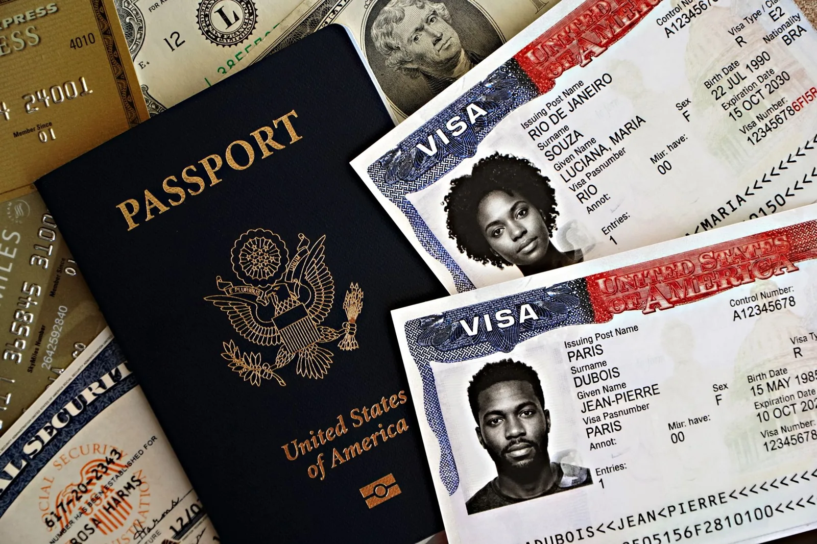 How to plan a trip abroad with passport, tickets and a map on a table