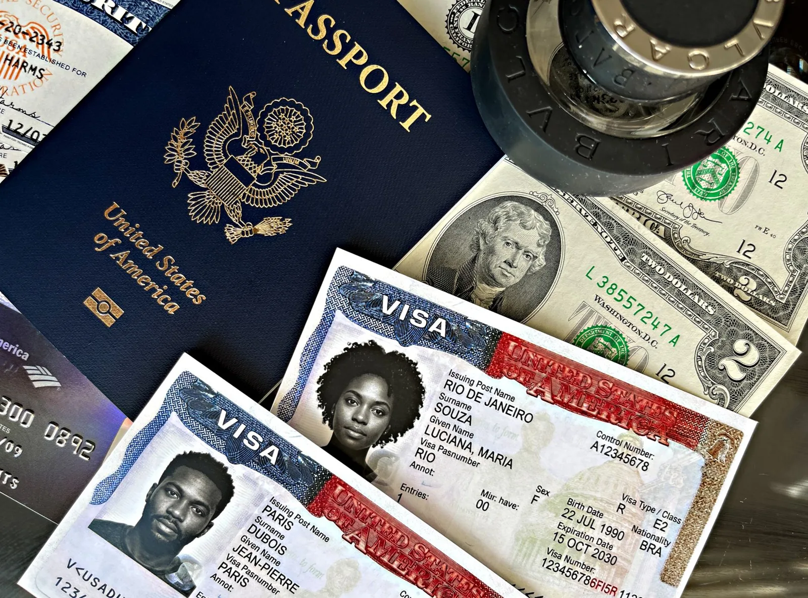 Visa application fees by country shown on a traveler's budget notes